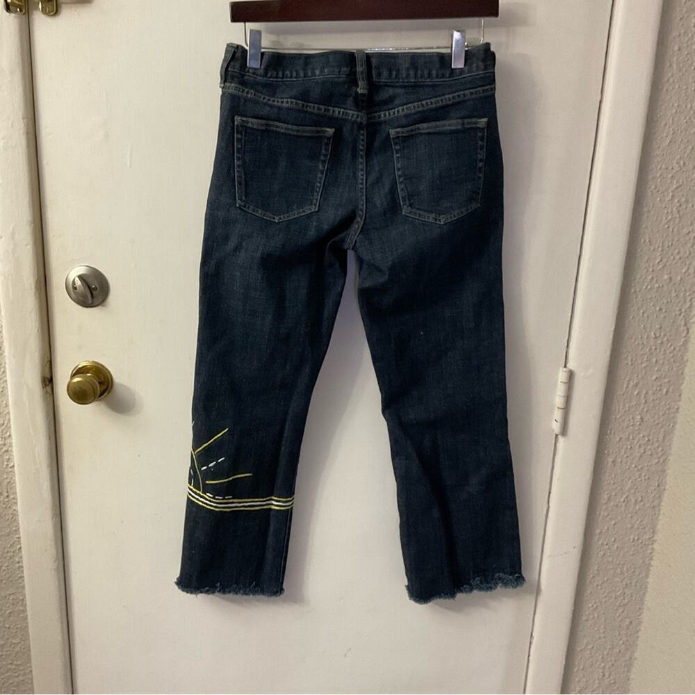 J. Crew Sunshine Hipslung Frayed Hem Cropped Jean 28 Boho Festival Retrogirl - Picture 2 of 11